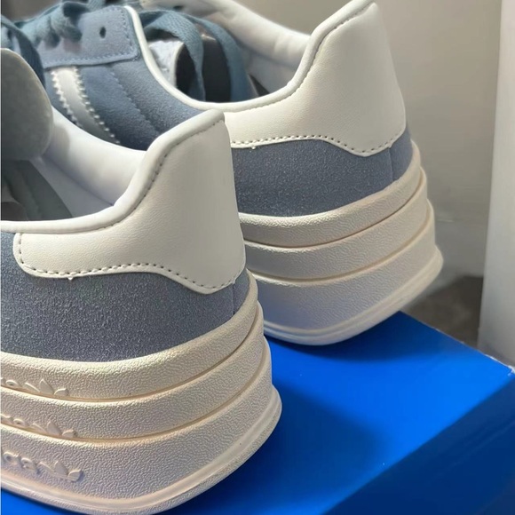 Adidas Women's Light Blue and White Platform Sneakers - Picture 3 of 5
